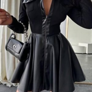 Mix PU Dress