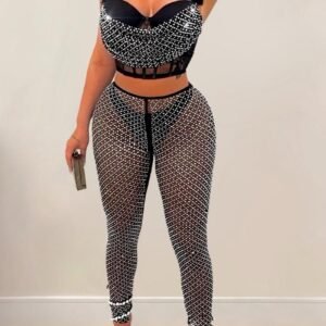 Rhinestone Two Piece Set