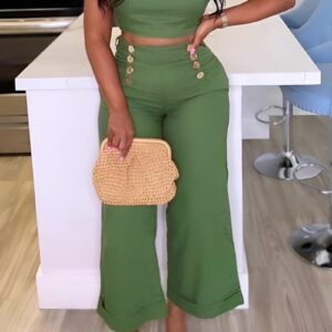 Sling Crop Vest Two Piece Set