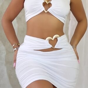 Hearted Two Piece Skirt Set