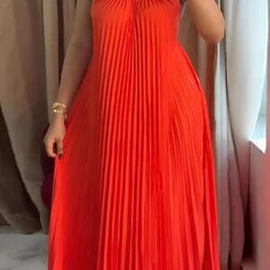 Sling Pleated Maxi Dress